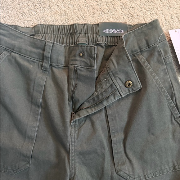 wild fable Olive Green Wide-Leg Cargo Pants - Picture 4 of 5